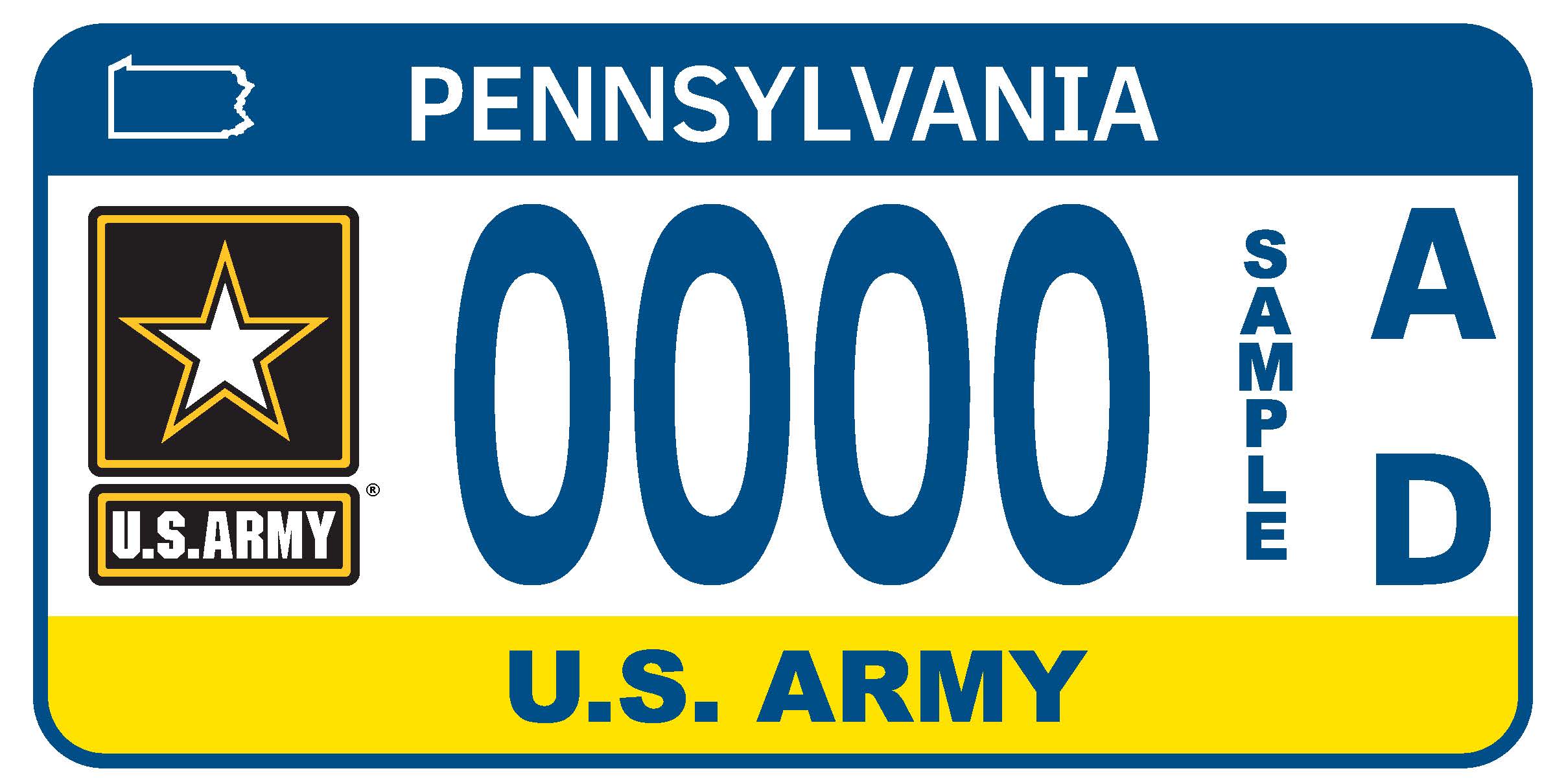 army license plate