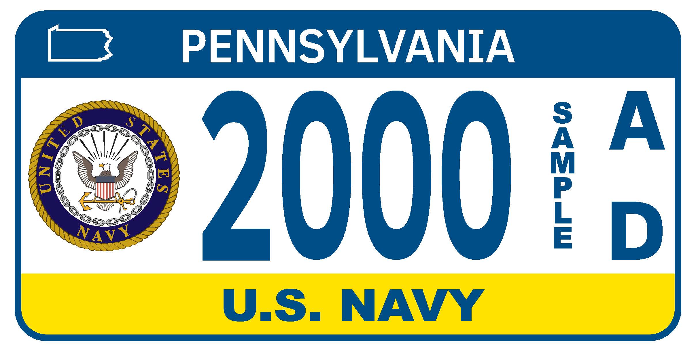 navy license plate