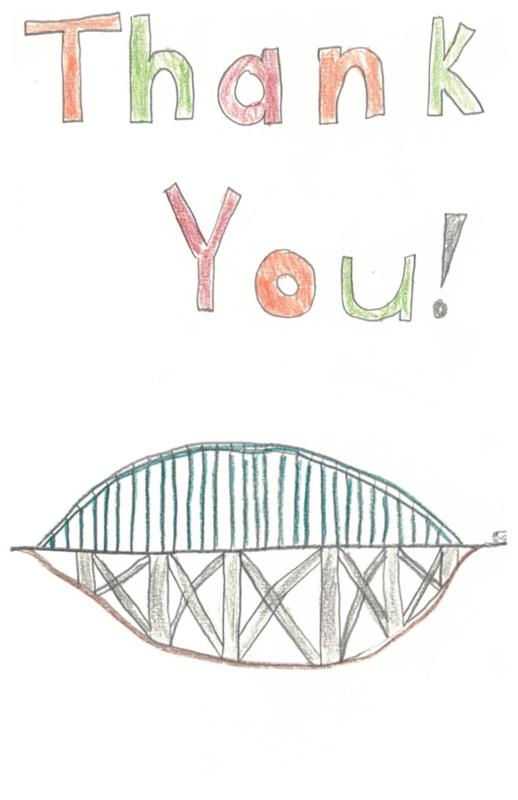 thank you note drawing of bridge
