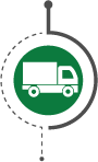 Green bubble icon with a truck