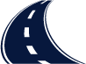 Dark Blue Curved Road Icon