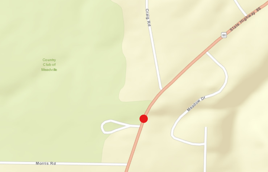 Map showing the location of the box culvert.