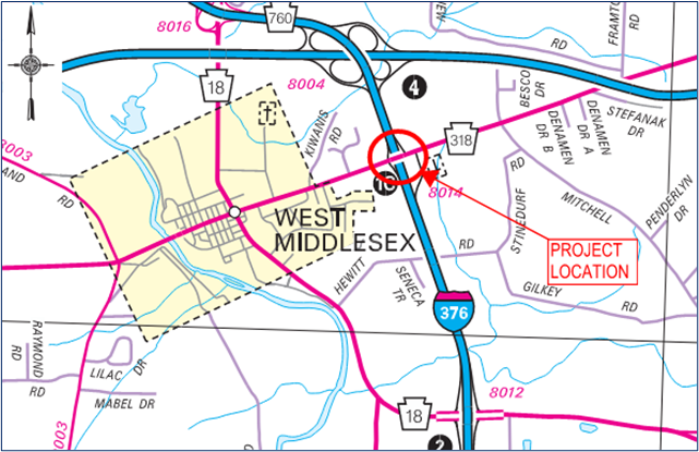 Route 318 Bridge location map.png
