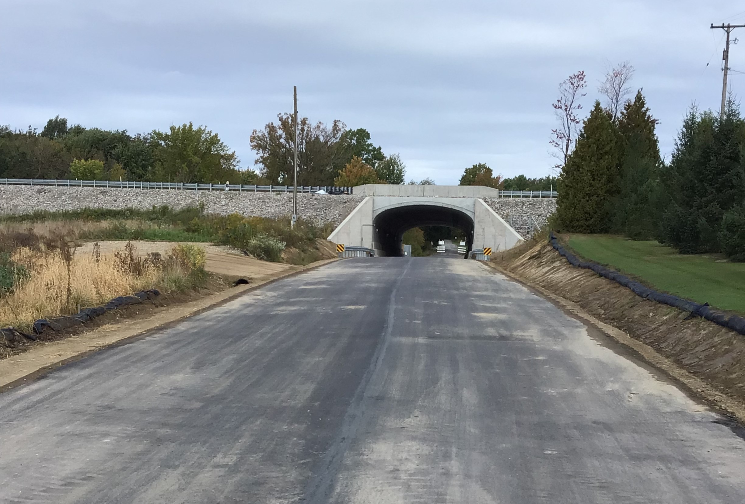 New culvert carrying I-90 over Nieger Road. 