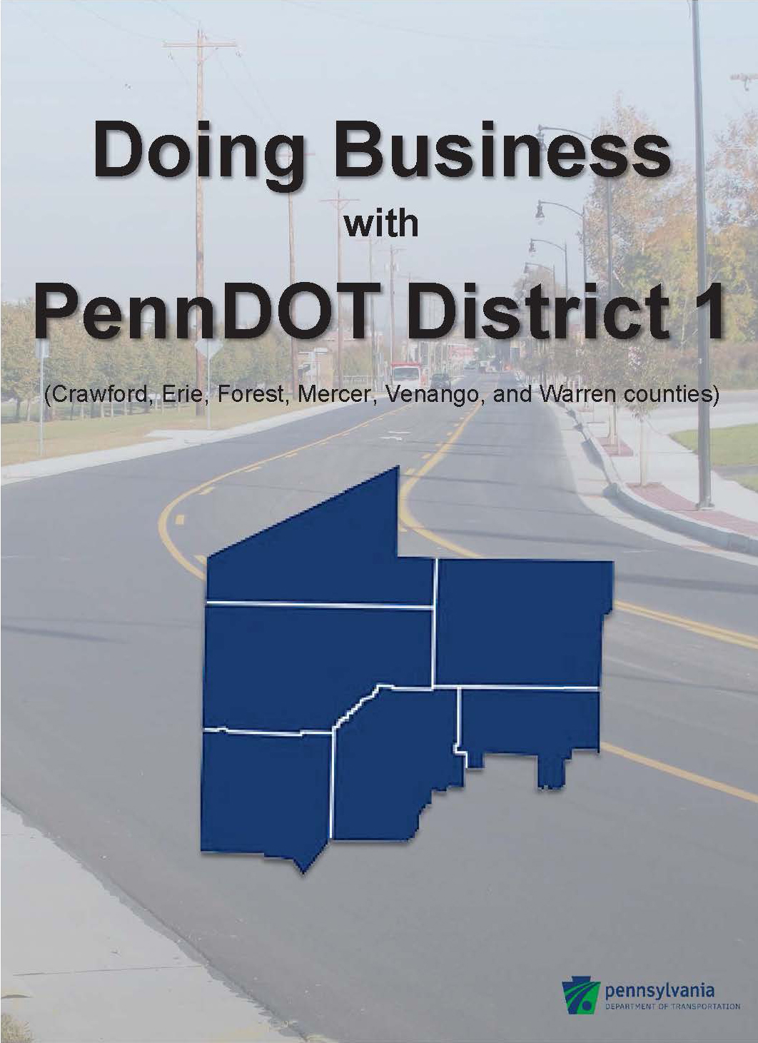 Doing Business with PennDOT conver with a picture of the roadway in the background