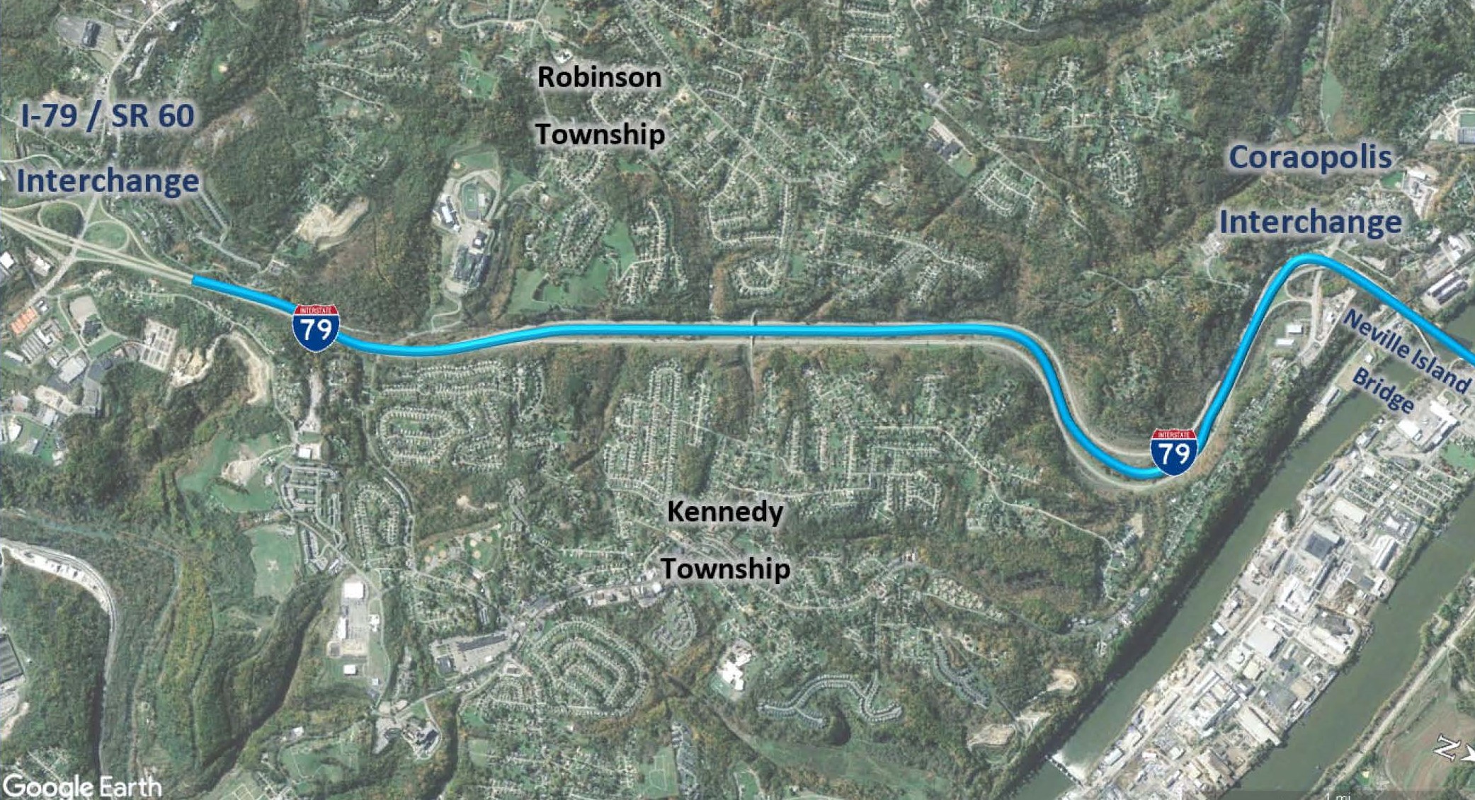 I-79 S-Bend Project Map