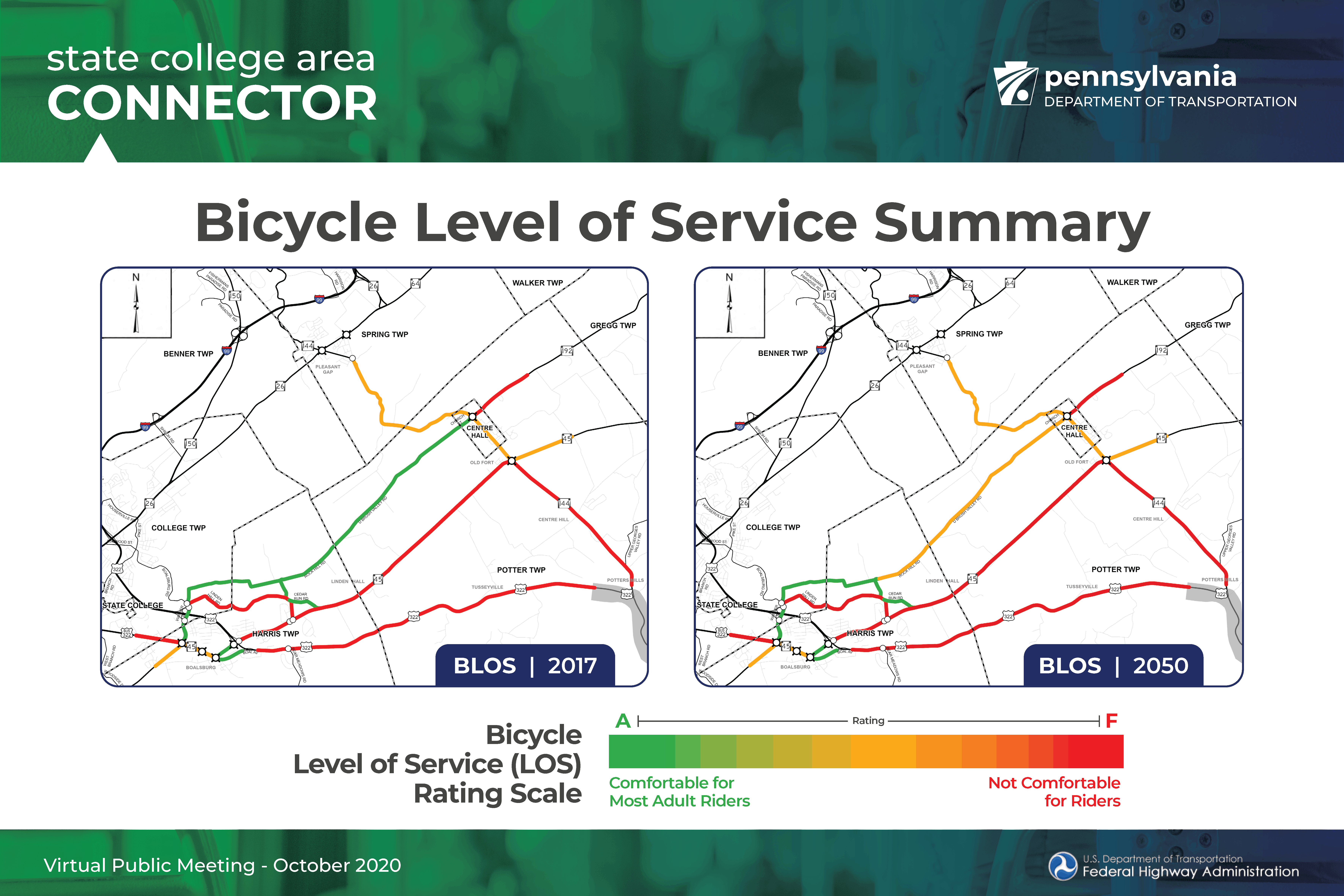 bicycle level of service board for State College Area Connector meeting