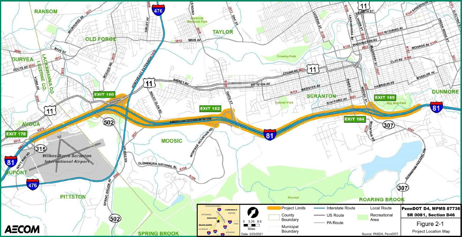 I-81 Avoca to Scranton Virtual Plans Display_Project Overview Map.jpg