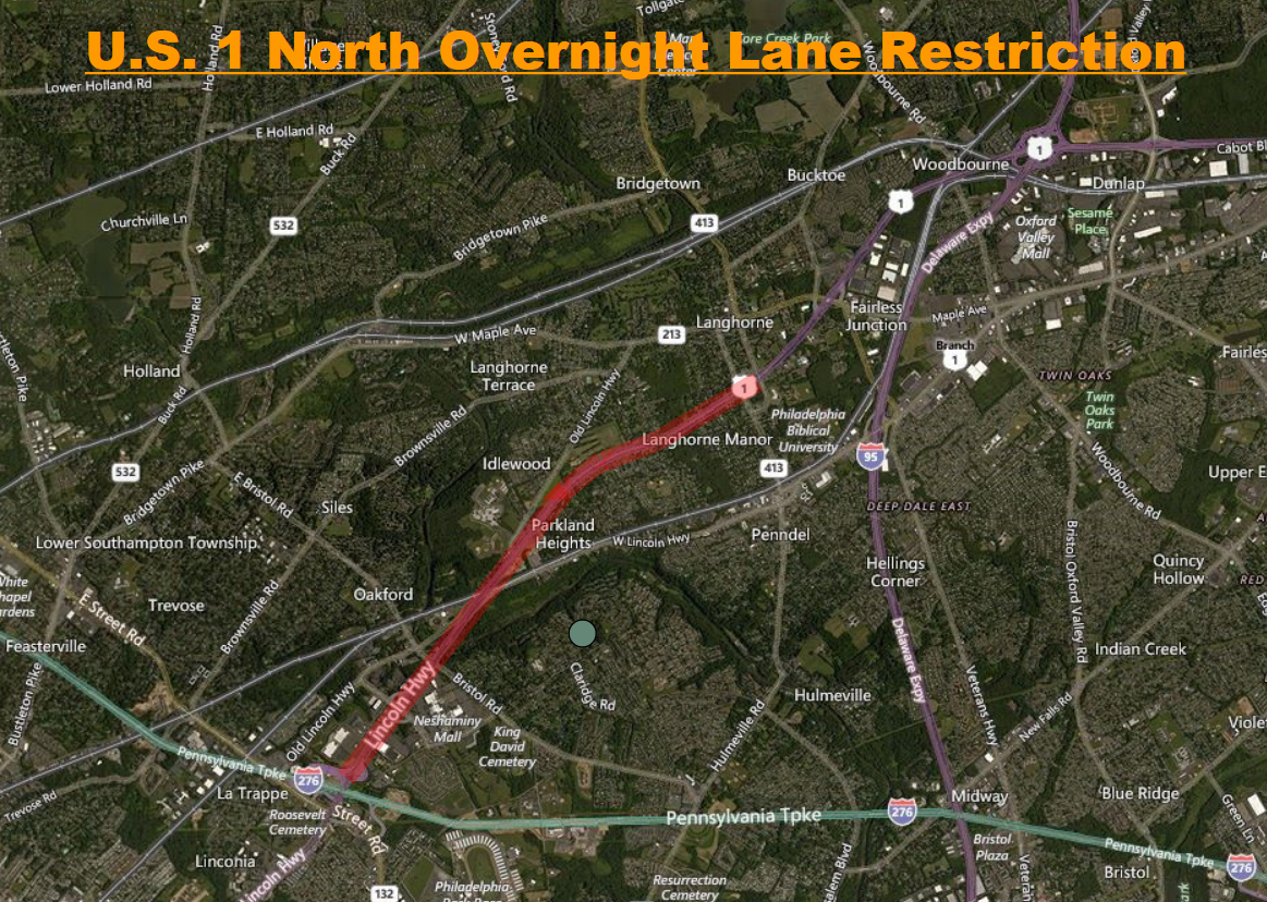 US 1 NB Lane Restriction Bucks btween 276 and 413.PNG