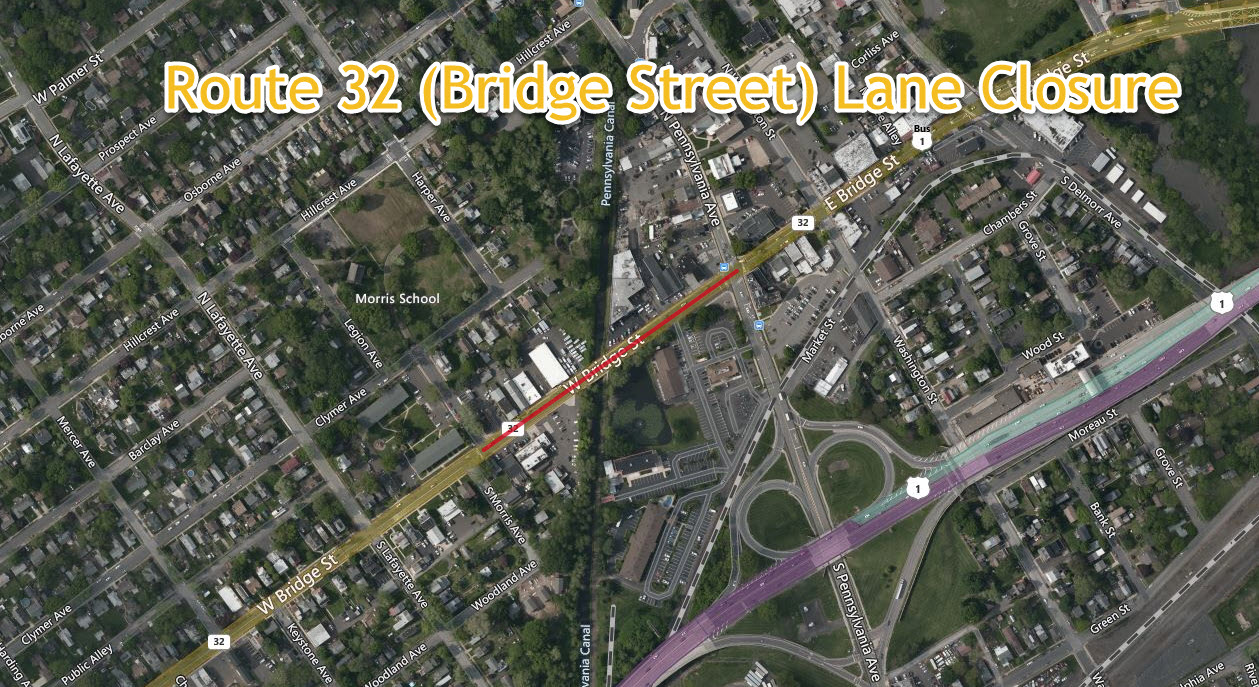 Route 32 (Bridge Street) Lane Closure Morrisville Borough.jpg