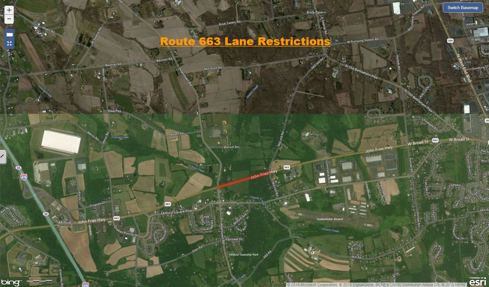 Route 663 Lane Restrictions Bucks County.JPG