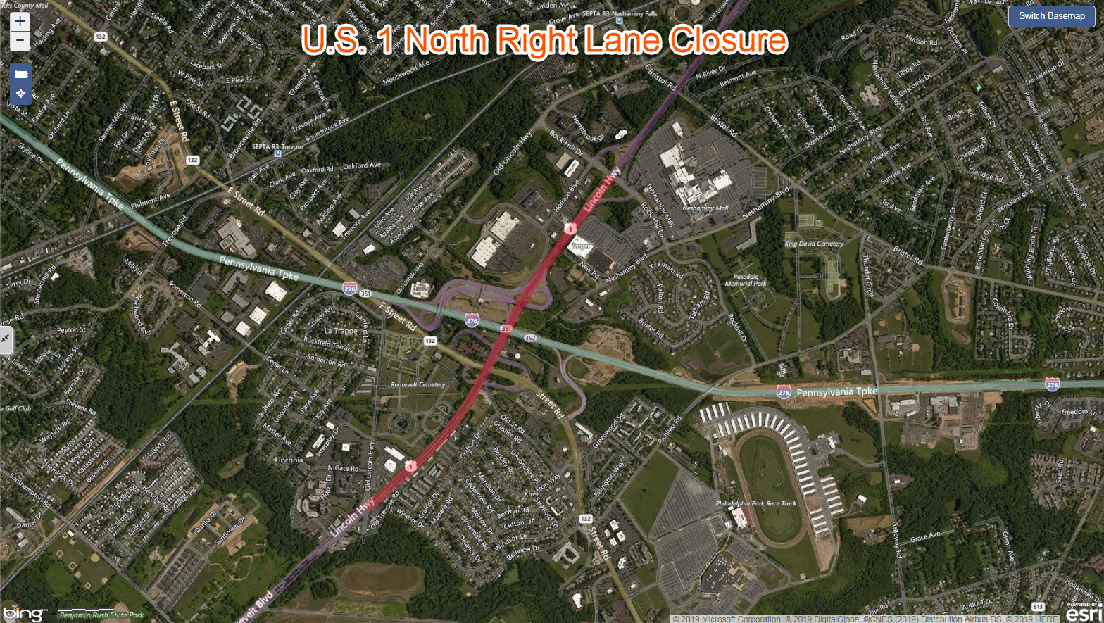 US 1 North Right Lane Closure Old Lincoln Highway to Rock Hill Drive.jpg