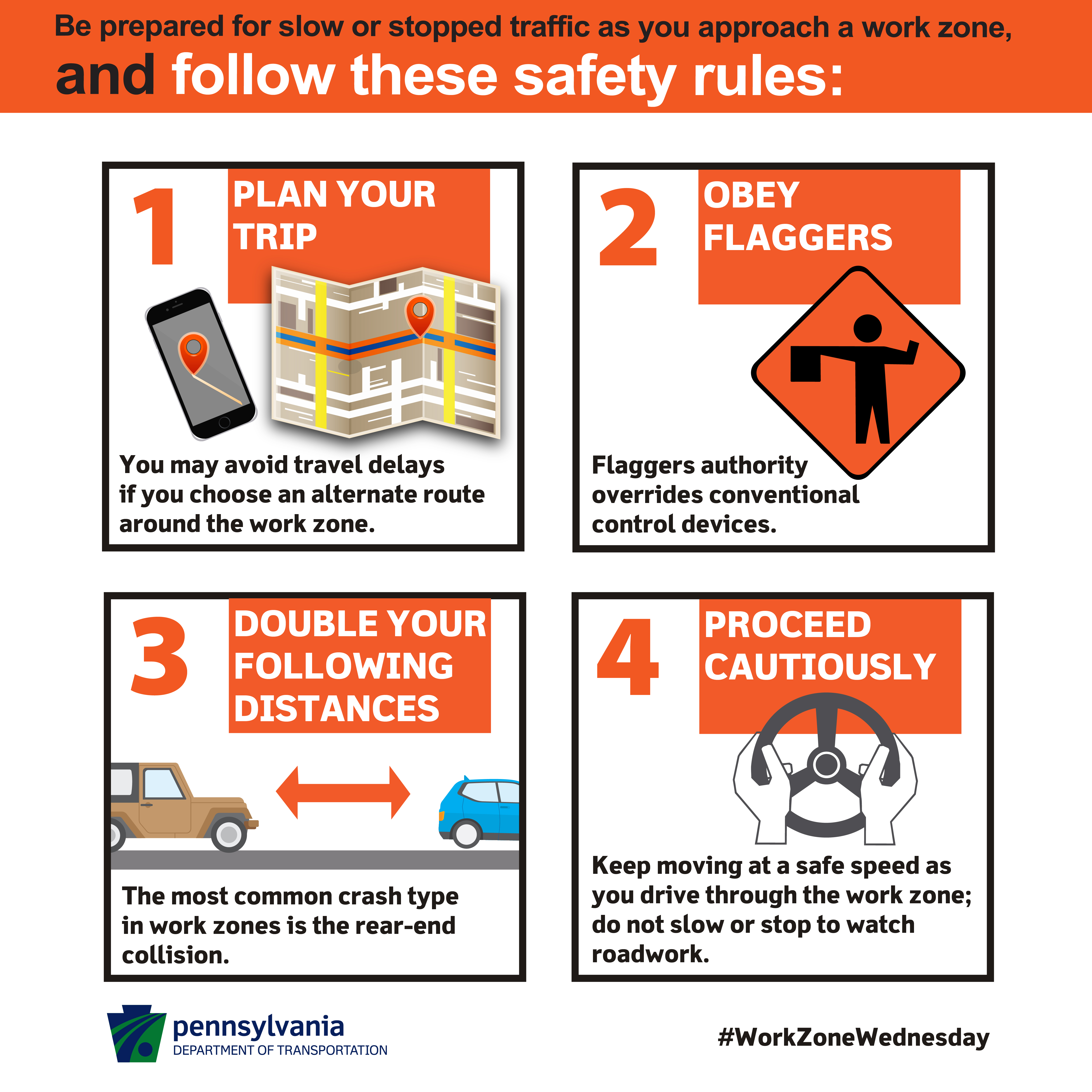 work zone safety tips infographic