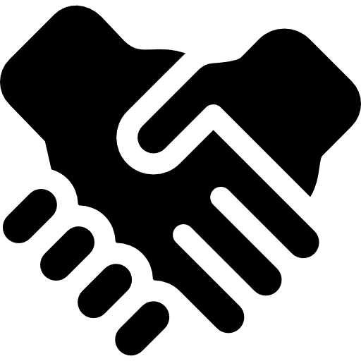 A handshake between two hands